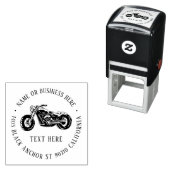 motorfietsenbikernaam en retouradres zelfinktende stempel (In situ)