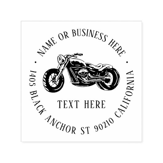 motorfietsenbikernaam en retouradres zelfinktende stempel (Design)