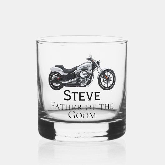 MotorfietsenGroomsman Vader van Groom Gift Whisky Glas (Voorkant)