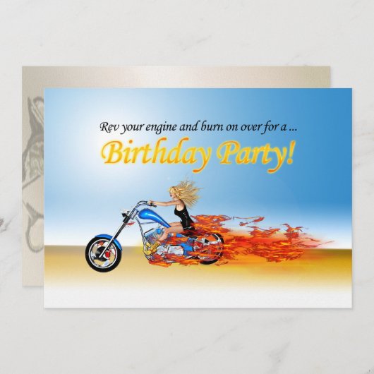 Motorfietsenpartijuitnodiging Kaart (Voorkant / Achterkant)