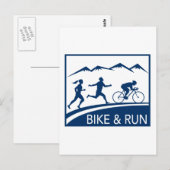 motorfietsenrace met marathonloper briefkaart (Voorkant / Achterkant)