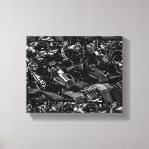 Motorfietsenrijders rijwielen - Gegevens Canvas Afdruk