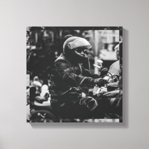 Motorfietsenrijders rijwielen - Gegevens Canvas Afdruk