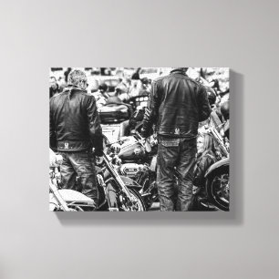 Motorfietsenrijders rijwielen - Gegevens Canvas Afdruk