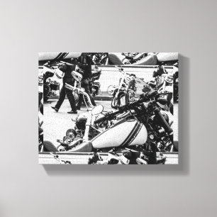 Motorfietsenrijders rijwielen - Gegevens Canvas Afdruk