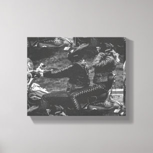 Motorfietsenrijders rijwielen - Gegevens Canvas Afdruk