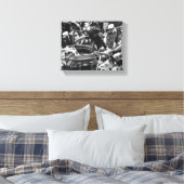 Motorfietsenrijders rijwielen - Gegevens Canvas Afdruk (Insitu (Slaapkamer))