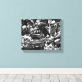 Motorfietsenrijders rijwielen - Gegevens Canvas Afdruk (Insitu (Houten vloer))