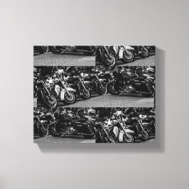 Motorfietsenrijders rijwielen - Gegevens Canvas Afdruk