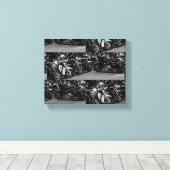 Motorfietsenrijders rijwielen - Gegevens Canvas Afdruk (Insitu (Houten vloer))