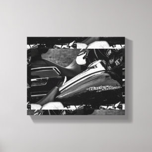 Motorfietsenrijders rijwielen - Gegevens Canvas Afdruk
