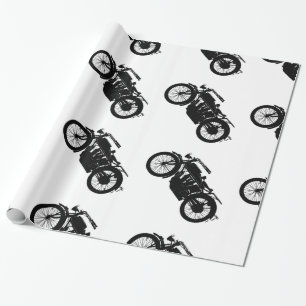 motorfietsensilhouet in Rich Black Cadeaupapier
