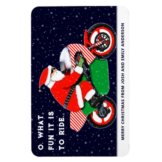 Motorfietsenwiel met kerstkaarten voor fietsers magneet (Verticaal)