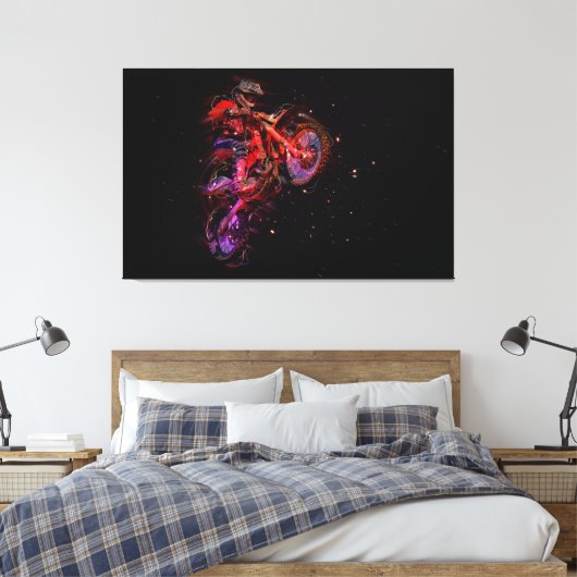 Motorfietser Canvas Afdruk (Insitu (Slaapkamer))