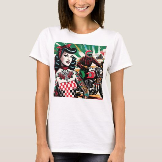 Motorfietser Girl T-shirt (Voorkant)