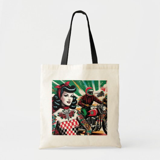 Motorfietser Girl  Tote Bag (Voorkant)