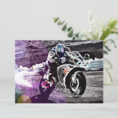 motorfietser met motorfietswiel kaart (Staand voorkant)