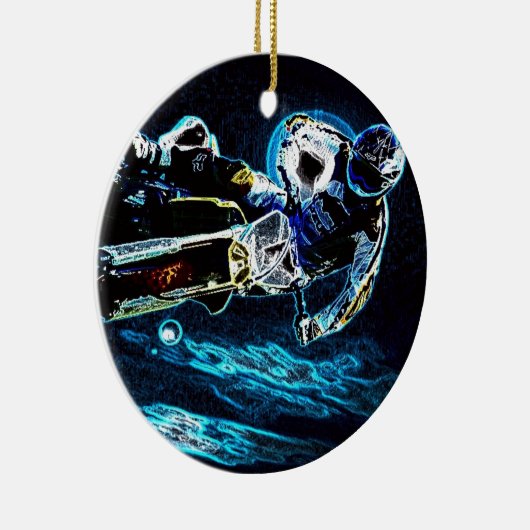 motorfietser met motorfietswiel keramisch ornament (Rechts)