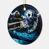 motorfietser met motorfietswiel keramisch ornament (Links)