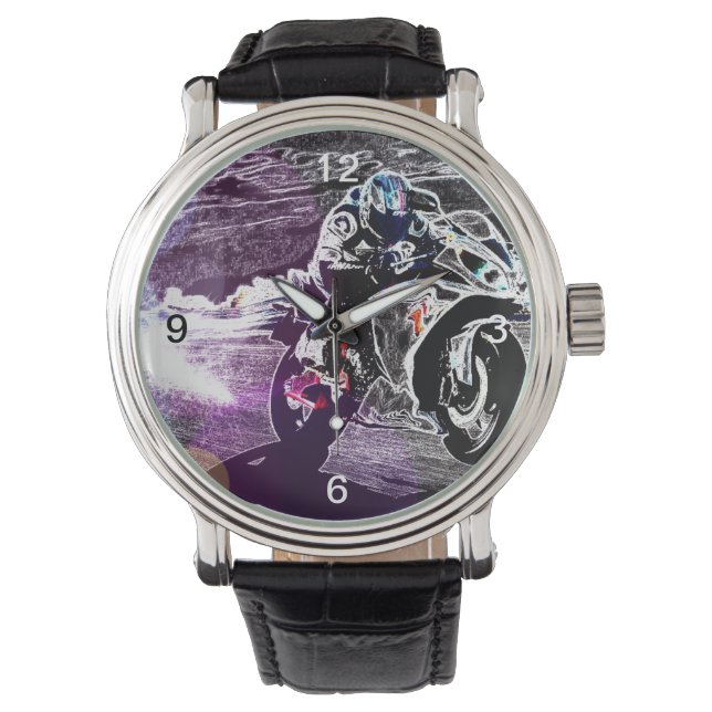 motorfietser met motorkruising horloge (Voorkant)
