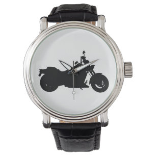 Motorfietser Silhouette Horloge