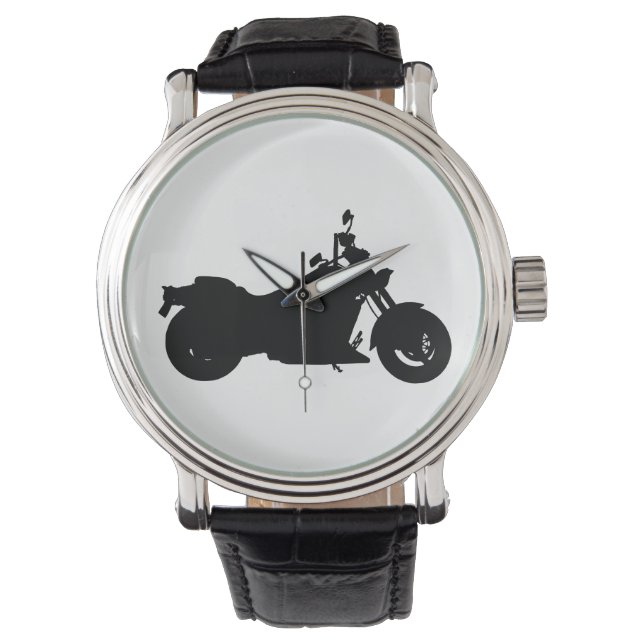 Motorfietser Silhouette Horloge (Voorkant)