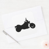 Motorfietser Silhouette Vierkante Sticker (Envelop)