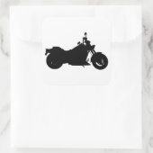 Motorfietser Silhouette Vierkante Sticker (Tas)