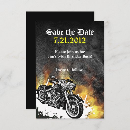 Motorfietser sparen de Aankondiging van de Datum (Voorkant / Achterkant)