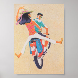 Motorfietserriders Retro Vintage Poster