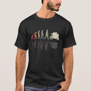 Motorfietsevolutie van menselijke vintage biker mo t-shirt