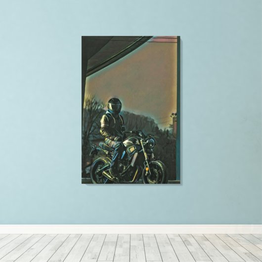 Motorfietsgeschenken Canvas Afdruk (Insitu (Houten vloer))