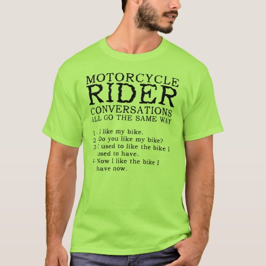 Motorfietsgesprekken Funny Shirt (Voorkant)