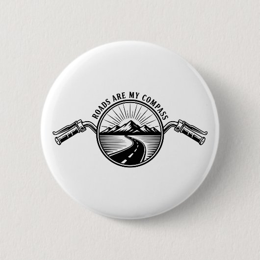 Motorfietshorizon Avontuur      Ronde Button 5,7 Cm (Voorkant)