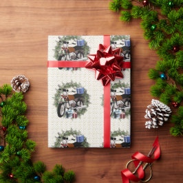 Motorfietskrans Kerstpakpapier Cadeaupapier
