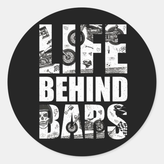 Motorfietsleven achter Shirt motorrijwiel Ronde Sticker (Voorkant)