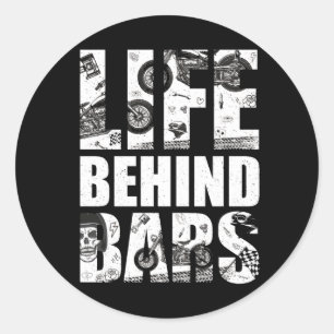Motorfietsleven achter Shirt motorrijwiel Ronde Sticker