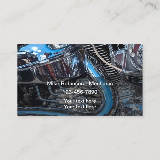 Motorfietsmechanisch dubbelzijdige Visitekaartjes (Achterkant)