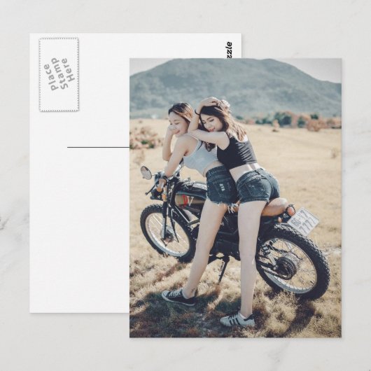 Motorfietsmeisjes Briefkaart (Voorkant / Achterkant)