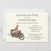  motorfietsmeisjes en beer Bachelorette Kaart (Achterkant)