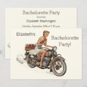  motorfietsmeisjes en beer Bachelorette Kaart (Voorkant / Achterkant)