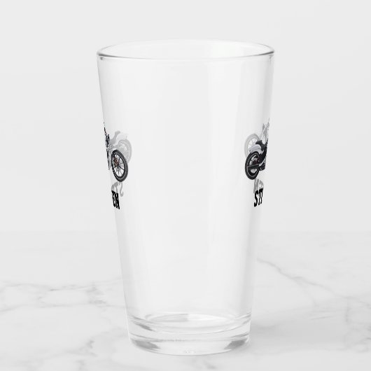 Motorfietsnaam Mannen Beer Glas (Links)
