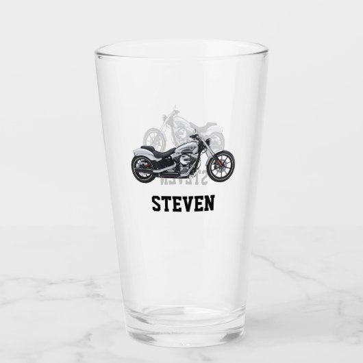 Motorfietsnaam Mannen Beer Glas (Voorkant)