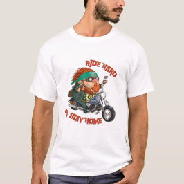 Motorfietsontwerp voor hardrijdende of thuisrijden t-shirt