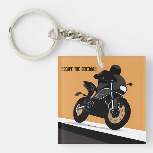 Motorfietsontwerp voor motorrijders sleutelhanger (voorkant)