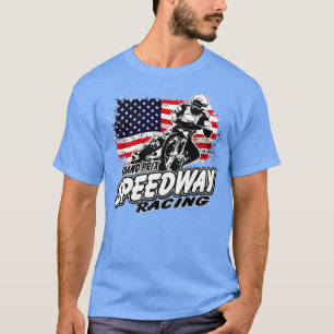 Motorfietspad Amerikaanse vlag Vlak rackruimte T-shirt