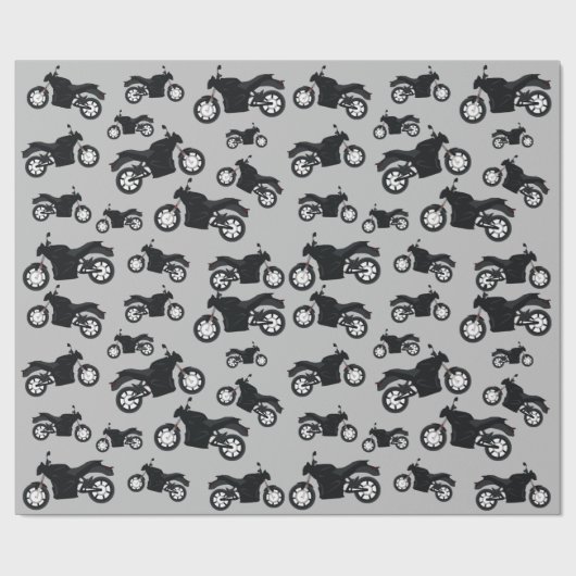 Motorfietspatroon Cadeaupapier (Vlak)