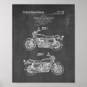Motorfietspatroon - Chalkboard Poster (Voorkant)