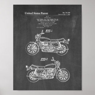Motorfietspatroon - Chalkboard Poster