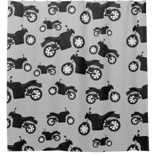 Motorfietspatroon Douchegordijn (Voorkant)